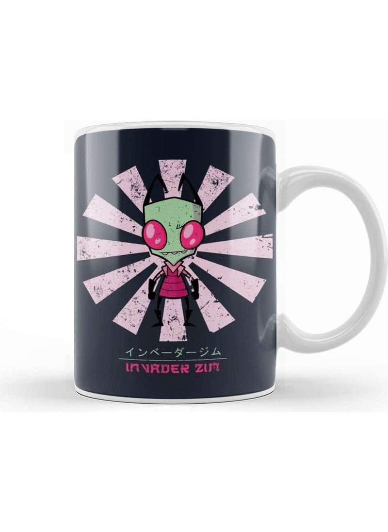 Baskı Dükkanı Print Shop Invader Zim Retro Japanese Mug Porcelain 