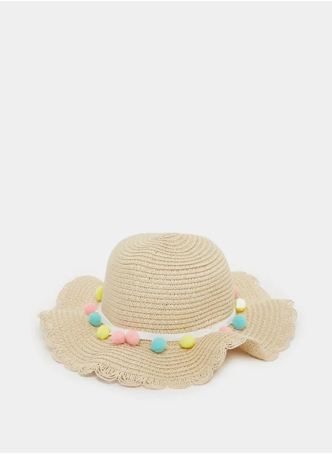 ستايلي Styli Flower Corsage Straw Hat