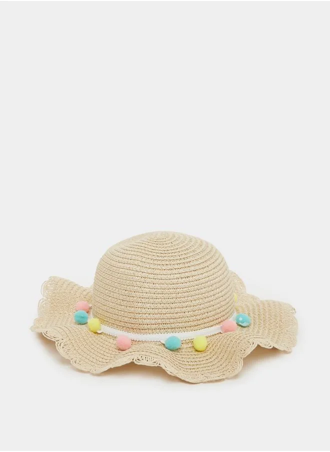 ستايلي Styli Flower Corsage Straw Hat