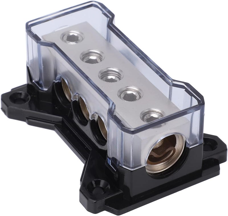 Power Distribution Block 0GA in 4GA Out, Zinc Alloy Plated, Universal Car Audio Accessory - High Conductivity, Secure Connections, Ideal for Vehicles and Audio Systems - Image 5