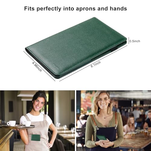 EcoVision Server Book for Waitress, Leather Waiter Organizer with Zipper Pocket, Restaurant Waitstaff Booklet, Guest Check Holder with Money Pocket, Fits Server Apron - Image 2