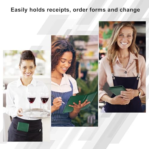 EcoVision Server Book for Waitress, Leather Waiter Organizer with Zipper Pocket, Restaurant Waitstaff Booklet, Guest Check Holder with Money Pocket, Fits Server Apron - Image 5