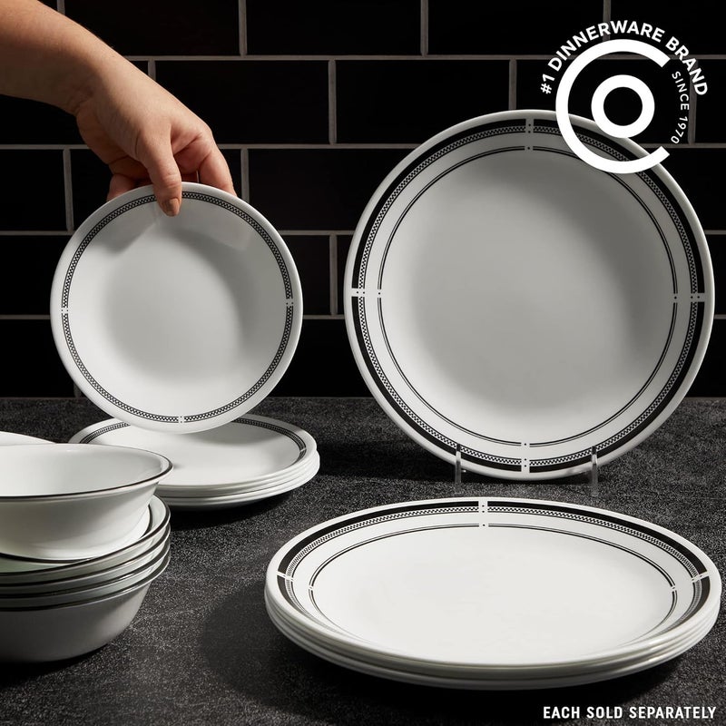 Corelle طقم أطباق سلطة ومقبلات كوريل فيتريل 675 ثلاثي الطبقات زجاج مقاوم للكسر خفيف الوزن أطباق دائرية 6 قطع برasserie - Image 2