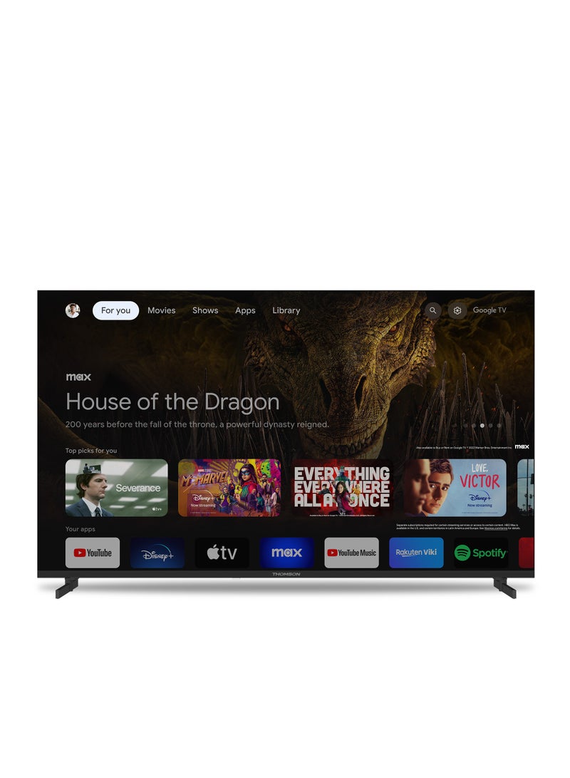 Thomson 50-Inch 4K UHD Smart Google TV – 2025 Model, Voice Remote with Google Assistant, Netflix & YouTube Built-In, HDR Display, Side Feet, 3840 x 2160 Resolution - Image 2