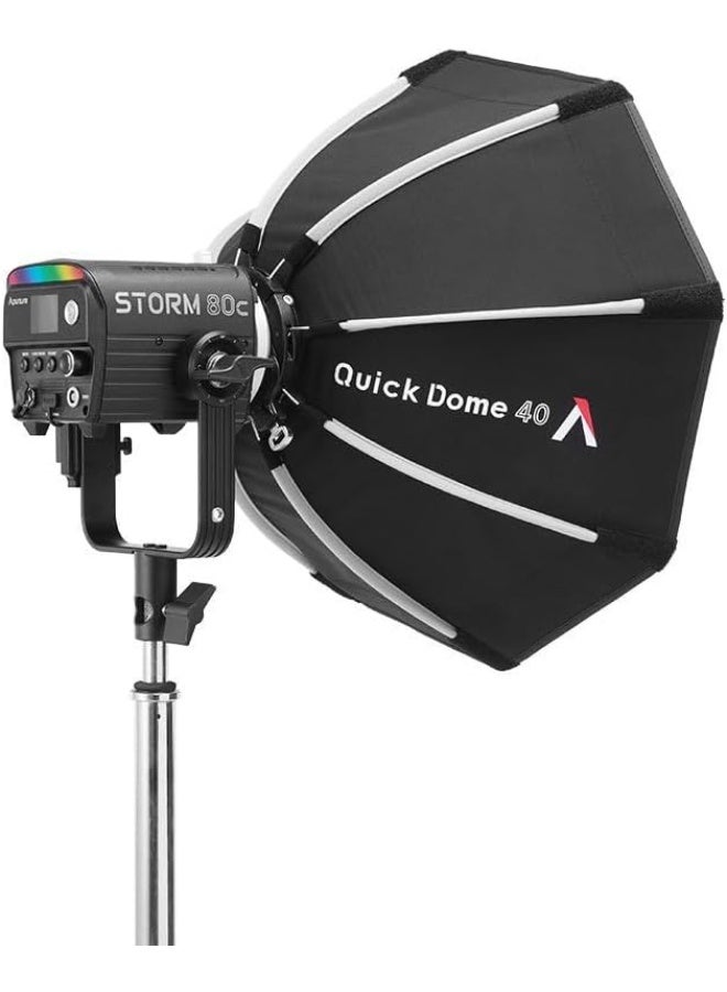 أبتشر Aputure Quick Dome 40 Softbox – 40cm Circular Octagonal Quick Release Softbox, Compact Bowens Mount Light Modifier for Storm 80c LED Video Light, Portable Diffusion Soft Light, Professional Photography Lighting Accessory for Portrait, Studio - Image 2