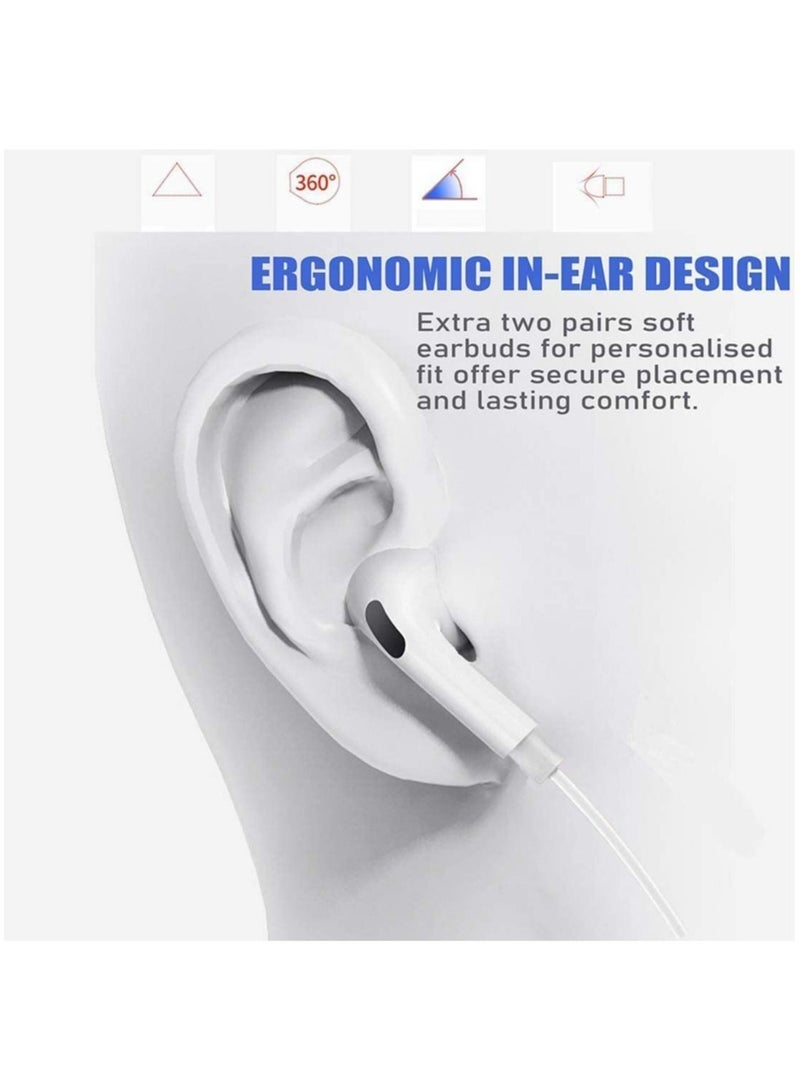 ELTRAZONE موصل سماعة الأذن السلكية (ميكروفون مدمج وتحكم في مستوى الصوت) سماعة رأس ستيريو داخل الأذن متوافقة مع آيفون 12/SE/11/XR/XS/X/7/Plus/8/Plus - Image 4