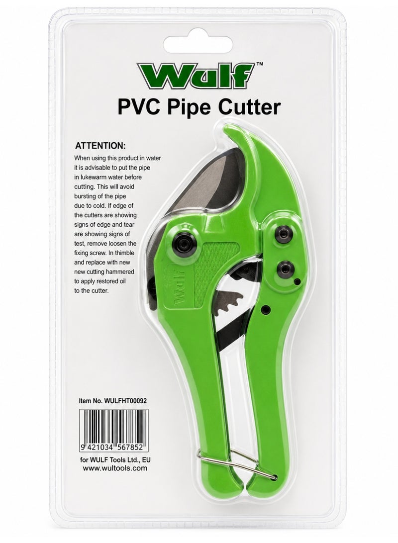Wulf PVC Pipe Cutter 42mm Heavy Duty Ratchet Pipe Cutting Tool for PVC Plastic CPVC and PPR Pipes with Sharp Steel Blade Ergonomic Grip for Plumbing and DIY Use - Image 4