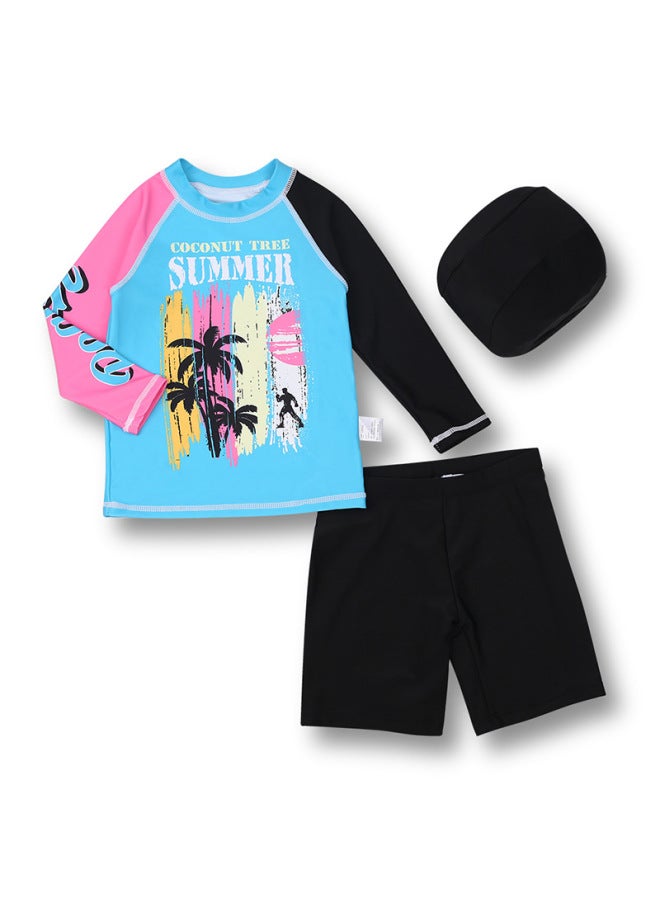 Children's Swimwear Long-sleeved Sunscreen Quick-drying Swimming Suit Girls' Split Swimming Suit Baby Boys' Quick-drying Swimwear