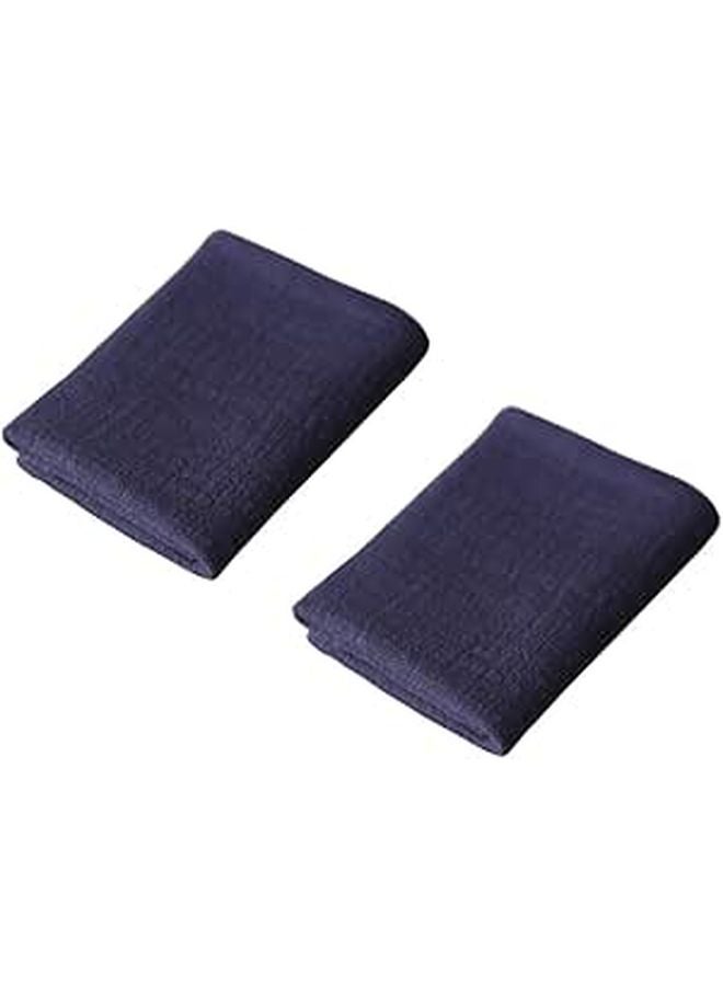 Thick Blue Kitchen Dishcloths 2 Pack Super Absorbent Soft Multipurpose Cotton Linen Towels - Image 1