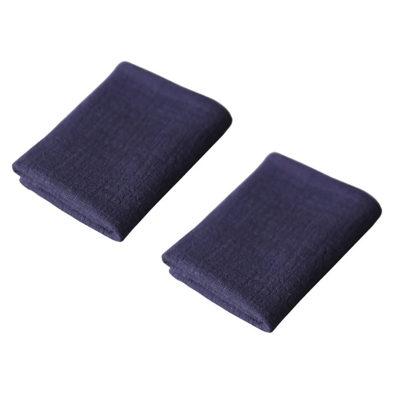 Thick Blue Kitchen Dishcloths 2 Pack Super Absorbent Soft Multipurpose Cotton Linen Towels - Image 2