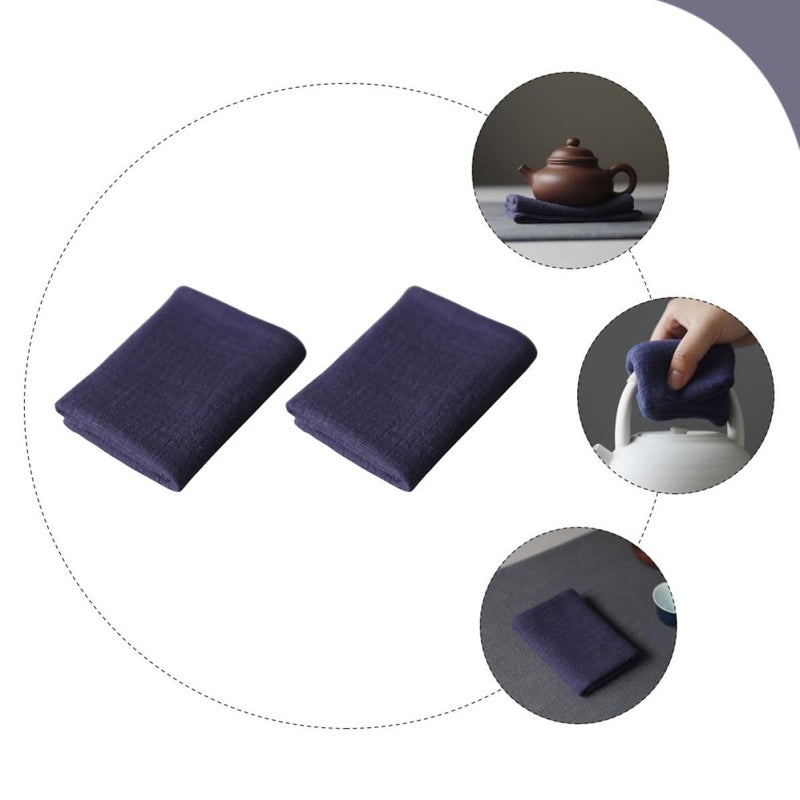Thick Blue Kitchen Dishcloths 2 Pack Super Absorbent Soft Multipurpose Cotton Linen Towels - Image 5