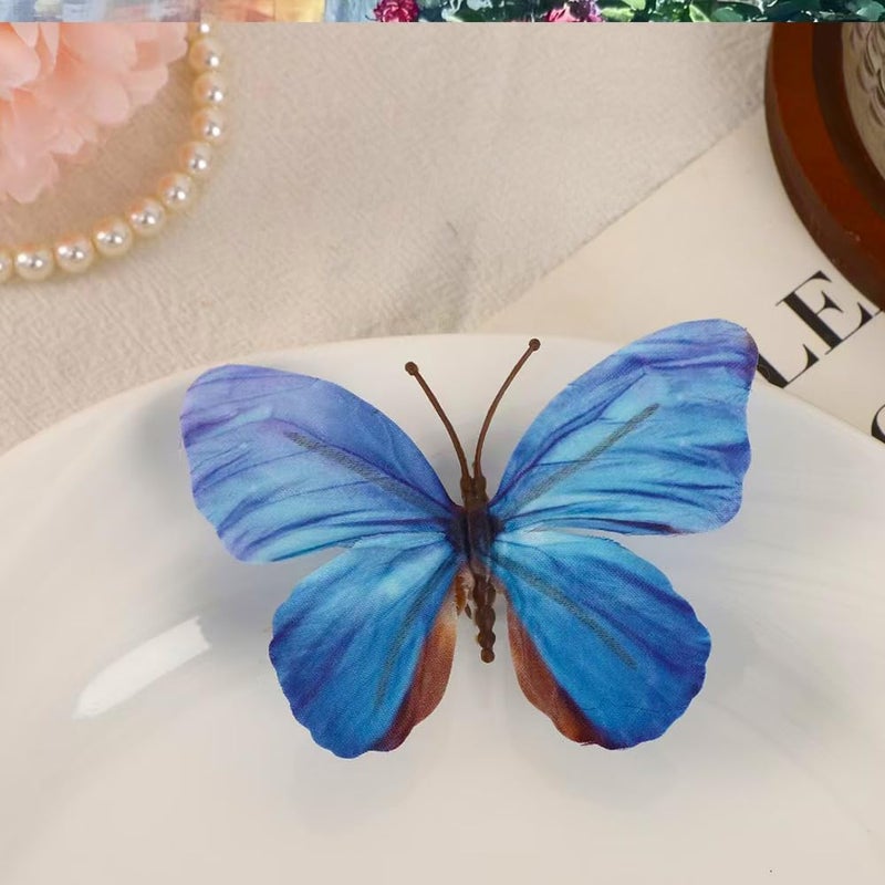 TaTalife Artificial Butterfly, 3D Artificial Butterfly Clips,Silk Floral Butterflies, Suitable for Home Decoration, Flower Arrangement and Foil The Festive Atmosphere (8 Pcs) - Image 3