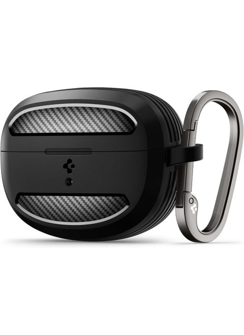 Rugged Armor for Bose Ultra Open Earbuds Case Cover (2024) with Carbon Fiber Accents - Matte Black