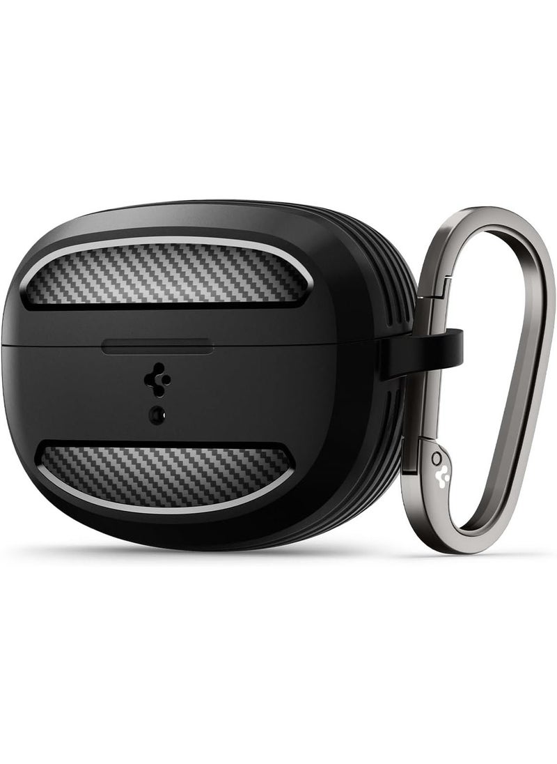 Spigen - Rugged Armor for Bose Ultra Open Earbuds Case Cover (2024) with Carbon Fiber Accents - Matte Black - Image 1