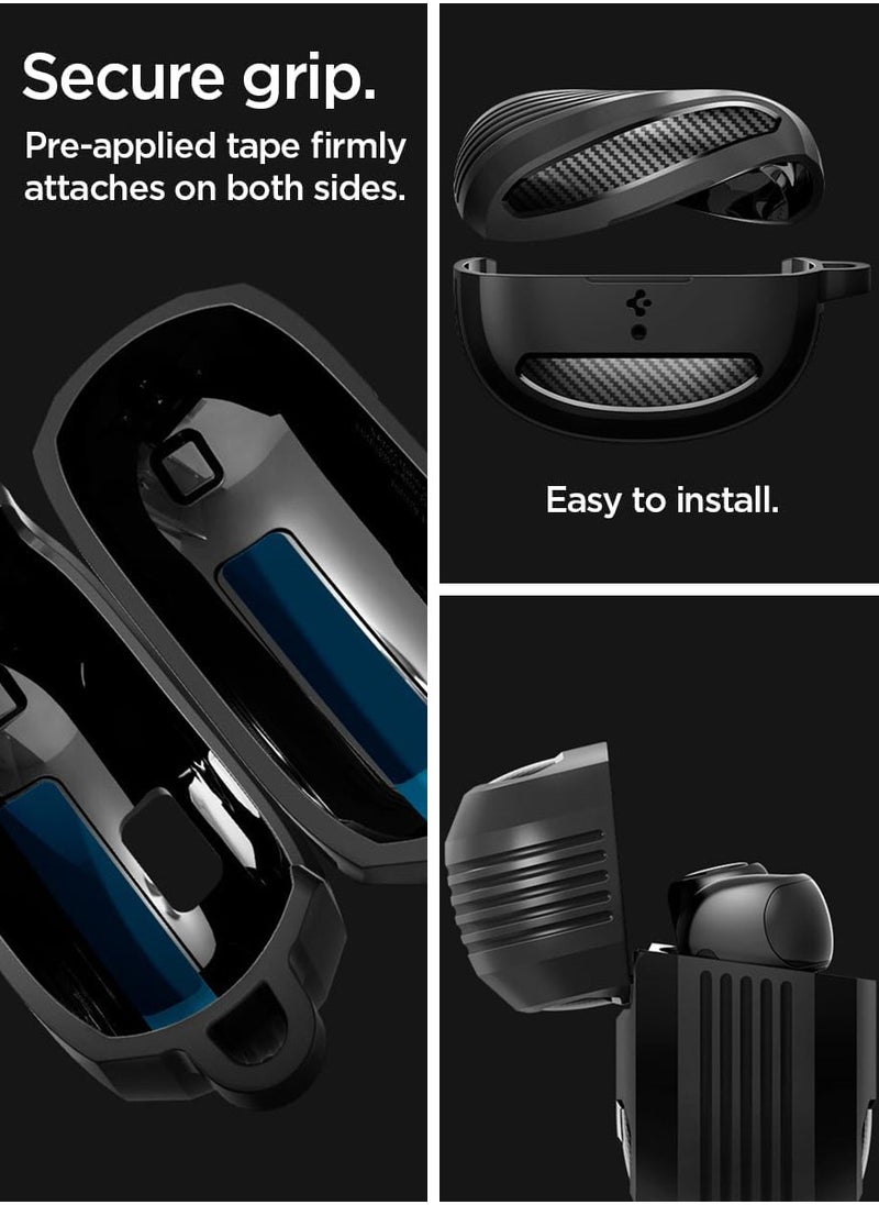 Spigen - Rugged Armor for Bose Ultra Open Earbuds Case Cover (2024) with Carbon Fiber Accents - Matte Black - Image 1