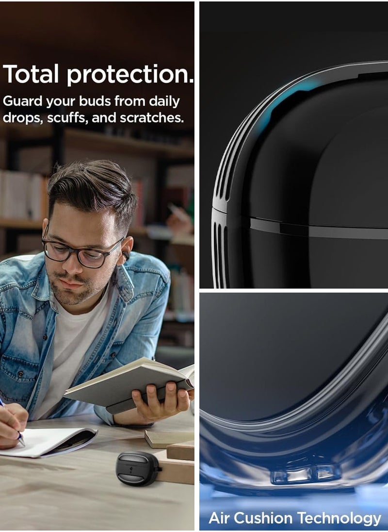 Spigen - Rugged Armor for Bose Ultra Open Earbuds Case Cover (2024) with Carbon Fiber Accents - Matte Black - Image 1