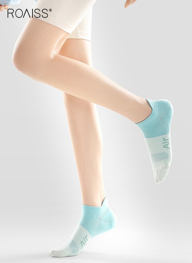 رويس 3 أزواج من جوارب الكاحل غير المرئية للنساء، جوارب صيفية قطنية للسيدات، جوارب مضادة للانزلاق، تمتص العرق، قابلة للتنفس، مقاومة للبكتيريا، مقاومة للرائحة، جوارب شبكية غير مرئية منخفضة القطع - Image 5