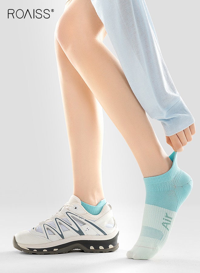 رويس 3 أزواج من جوارب الكاحل غير المرئية للنساء، جوارب صيفية قطنية للسيدات، جوارب مضادة للانزلاق، تمتص العرق، قابلة للتنفس، مقاومة للبكتيريا، مقاومة للرائحة، جوارب شبكية غير مرئية منخفضة القطع - Image 4