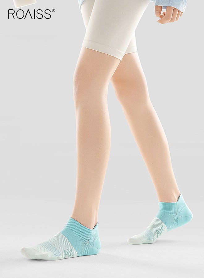 رويس 3 أزواج من جوارب الكاحل غير المرئية للنساء، جوارب صيفية قطنية للسيدات، جوارب مضادة للانزلاق، تمتص العرق، قابلة للتنفس، مقاومة للبكتيريا، مقاومة للرائحة، جوارب شبكية غير مرئية منخفضة القطع - Image 2