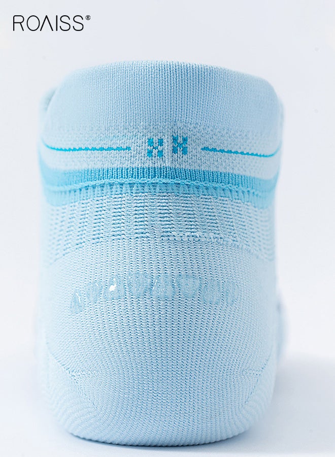 رويس 3 أزواج من جوارب الكاحل غير المرئية للنساء، جوارب صيفية قطنية للسيدات، جوارب مضادة للانزلاق، تمتص العرق، قابلة للتنفس، مقاومة للبكتيريا، مقاومة للرائحة، جوارب شبكية غير مرئية منخفضة القطع - Image 3