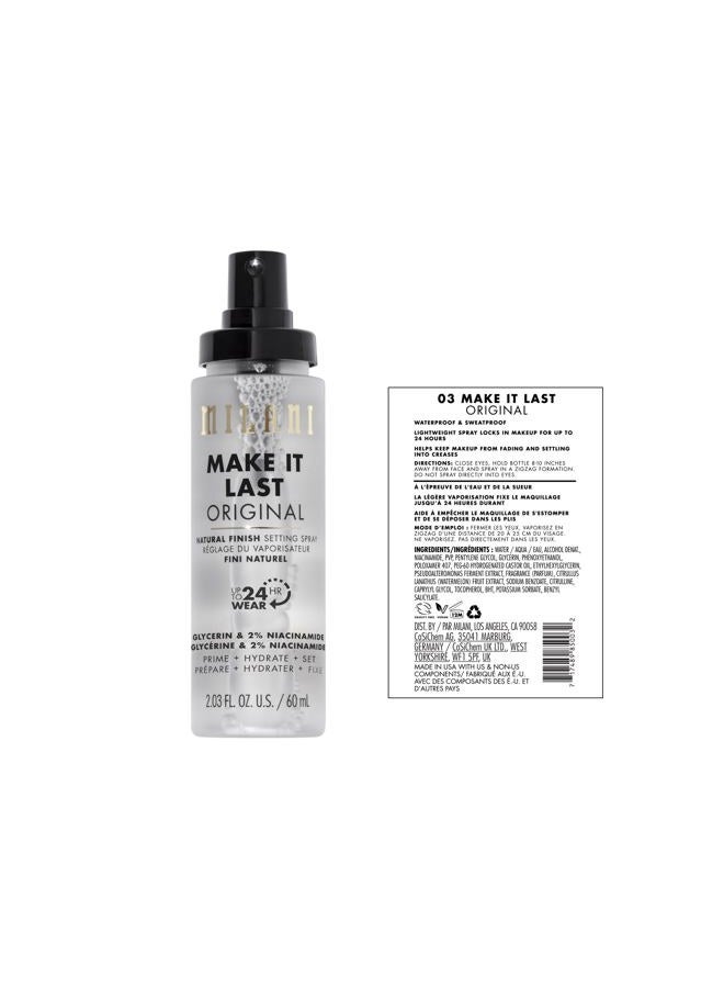 MILANI بخاخ تثبيت + برايمر، اجعله يدوم أصلي - لمسة طبيعية مع النياسيناميد للترطيب & اجعله يدوم لامع - تركيبة مرطبة لمظهر متألق أثناء التنقل - عبوتين - Image 2