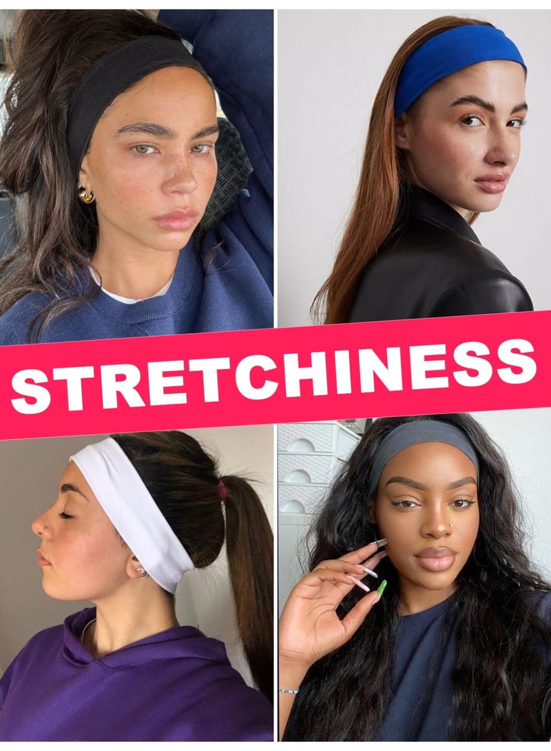 RTYY 10Pcs Unisex Sports Headbands, Soft Non-Slip Elastic Cotton Hair Bands for Yoga, Running, Workout, and Daily Wear - Image 5