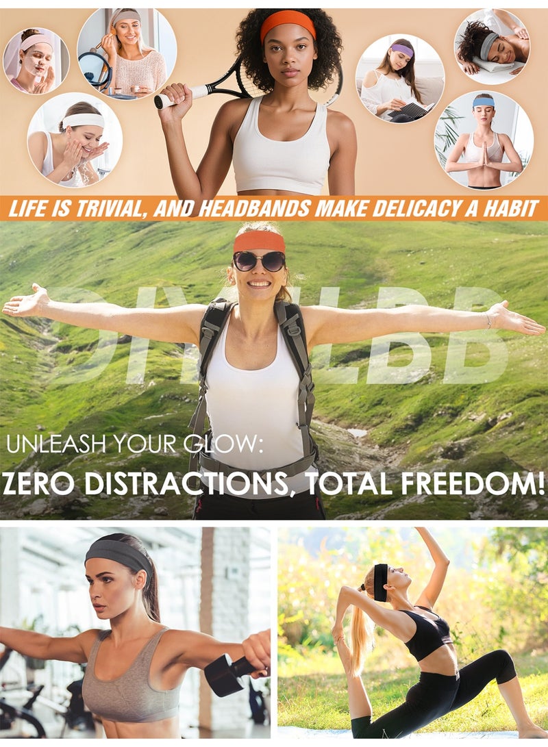 RTYY 10Pcs Unisex Sports Headbands, Soft Non-Slip Elastic Cotton Hair Bands for Yoga, Running, Workout, and Daily Wear - Image 2