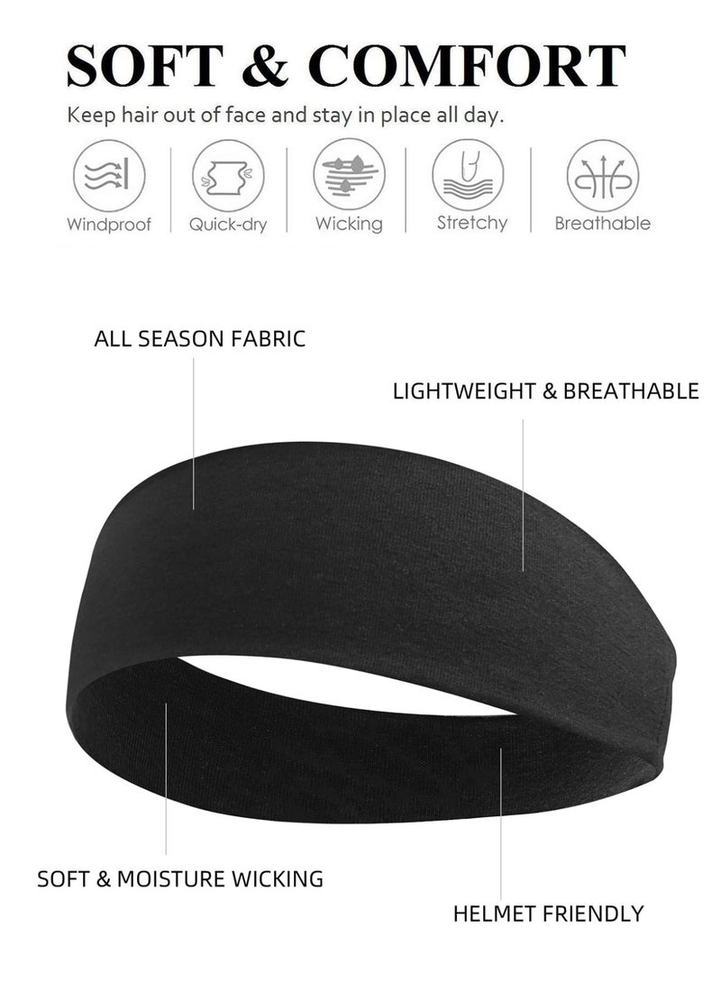 RTYY 10Pcs Unisex Sports Headbands, Soft Non-Slip Elastic Cotton Hair Bands for Yoga, Running, Workout, and Daily Wear - Image 3