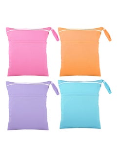 Excefore Baby Cloth Diaper Wet Dry Bag Waterproof Wet Bag Washable Travel Bag Reusable Cloth Diaper Bag Toddler Swimming Wet Bag Travel Beach Pool 4 Pieces  - Image 1