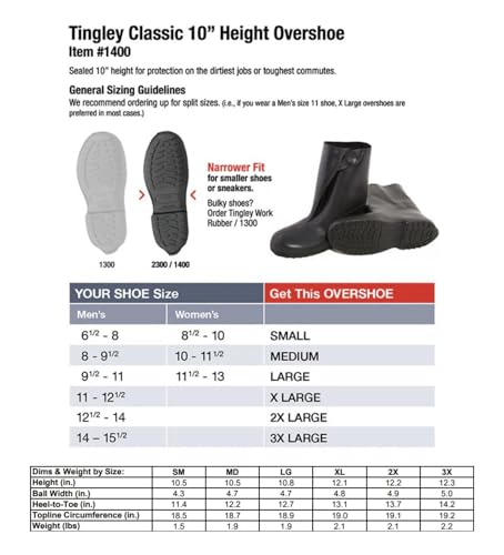TINGLEY womens 10-inch Overshoe With Button Mid Calf Boot, Black, Large US, 1400 - Image 4
