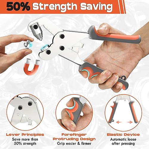 NEU MASTER Snap Fastener Tool, Heavy Duty Snap Fastener Kit with 140pcs Snap Buttons, Handheld Snap Pliers Canvas Repair Kit for Leather, Boat Covers, Marine Canvas, Tarp, Fabric - Image 2