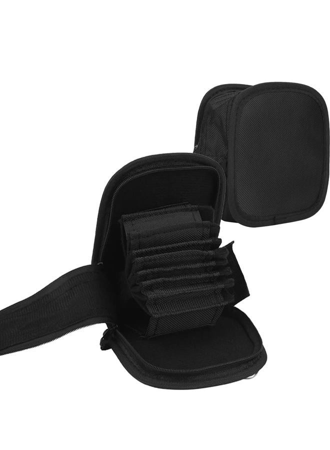 Serounder 9 in 1 Lens Filter Shoulder Bag,Portable 9 Slot Filter/Filter Bracket/Lens Adapter Ring Nylon Scratch-Resistance Fixed Carrying Photography Accessory Case Wallet Pouch with Detachable Strap - Image 1