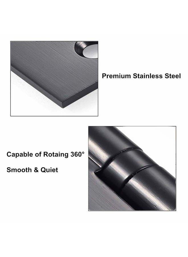 VOLUKA 6 Pack Non-Mortise Door Hinges - Easy to Install, 4" × 3" Stainless Steel Door Hinges - Smooth Movement and Heavy Duty, Black - Image 3