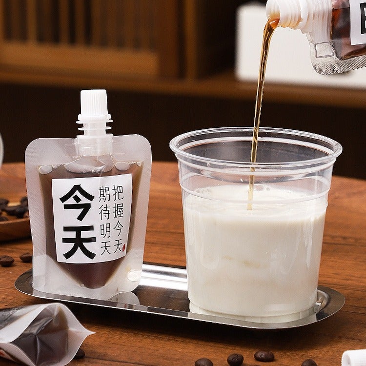 Spot Coffee Liquid Packing Bag Cold Extract Coffee Concentrated Liquid Selling Bag Transparent Frosted Self-Supporting Suction Mouth Bag - Image 4