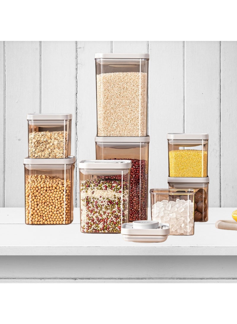 SPARK IT HOME - Food Storage Containers One Button Press Opening Pop Design Airtight Leak Proof Stackable Easy Lock Set of 3 Transparent With Grey Lid For Dry and Wet Ingredients (1250 ml) - Image 1