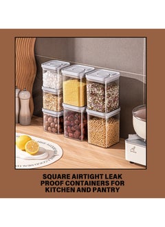 SPARK IT HOME Food Storage Containers One Button Press Opening Pop Design Airtight Leak Proof Stackable Easy Lock Set of 3 Transparent With Grey Lid For Dry and Wet Ingredients (1250 ml)  - Image 3