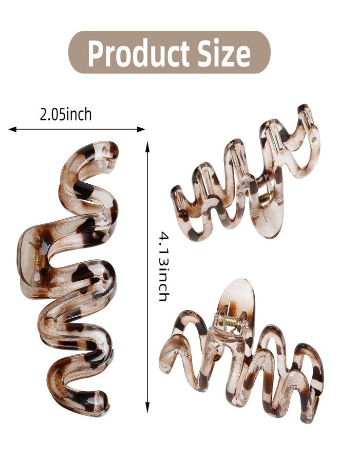 TEBIEKOY Claw Clips for Women 4Pcs Wavy Hair Clips for Thick Hair Non Slip Hair Clip Claw for Women's Hair Cute Hair Accessories - Image 3