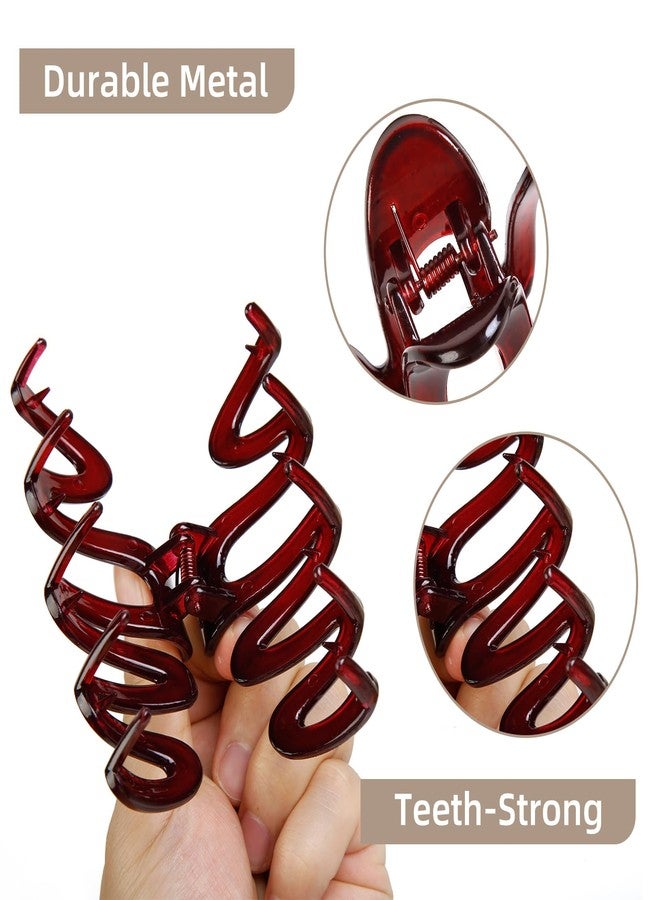 TEBIEKOY Claw Clips for Women 4Pcs Wavy Hair Clips for Thick Hair Non Slip Hair Clip Claw for Women's Hair Cute Hair Accessories - Image 4