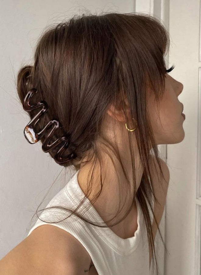 TEBIEKOY Claw Clips for Women 4Pcs Wavy Hair Clips for Thick Hair Non Slip Hair Clip Claw for Women's Hair Cute Hair Accessories - Image 5