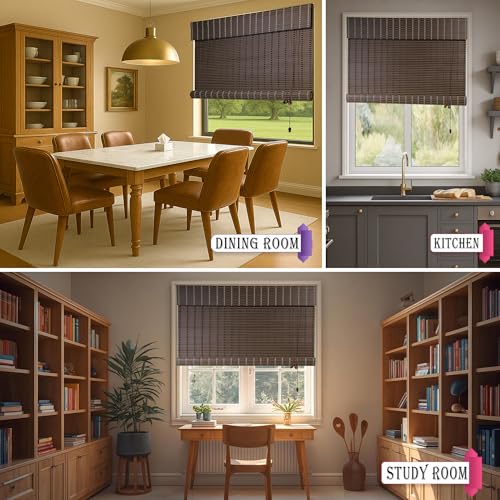 Mr.ChickWala Light Filtering & Cooling PVC Exterior & Interior Window Blind for Balcony and Outdoor Area - Sun Shade, Heat Reducing, Rain Resistant Choclate Brown (4Feet X 7Feet) - Image 3