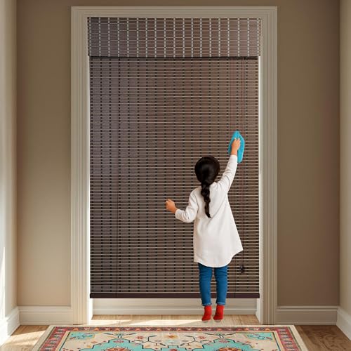 Mr.ChickWala Light Filtering & Cooling PVC Exterior & Interior Window Blind for Balcony and Outdoor Area - Sun Shade, Heat Reducing, Rain Resistant Choclate Brown (4Feet X 7Feet) - Image 4