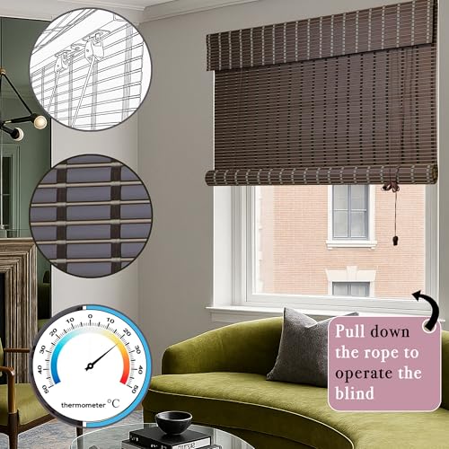 Mr.ChickWala Light Filtering & Cooling PVC Exterior & Interior Window Blind for Balcony and Outdoor Area - Sun Shade, Heat Reducing, Rain Resistant Choclate Brown (4Feet X 7Feet) - Image 2