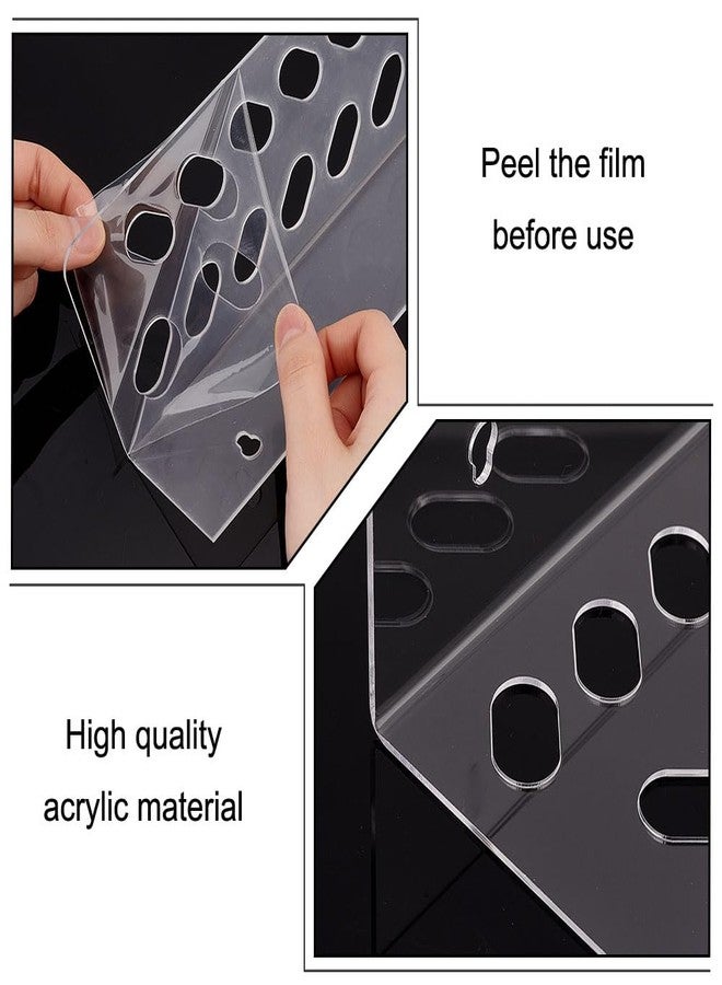 AHANDMAKER 2Pcs Clear Acrylic Wall Mounted Scissors Holder Rack Salon Shear Holder for Stylist Hairdressing Combs Organizer Scissor Tool Hangers Wall Mounted Comb Rack for Barber Shop Office Home - Image 3