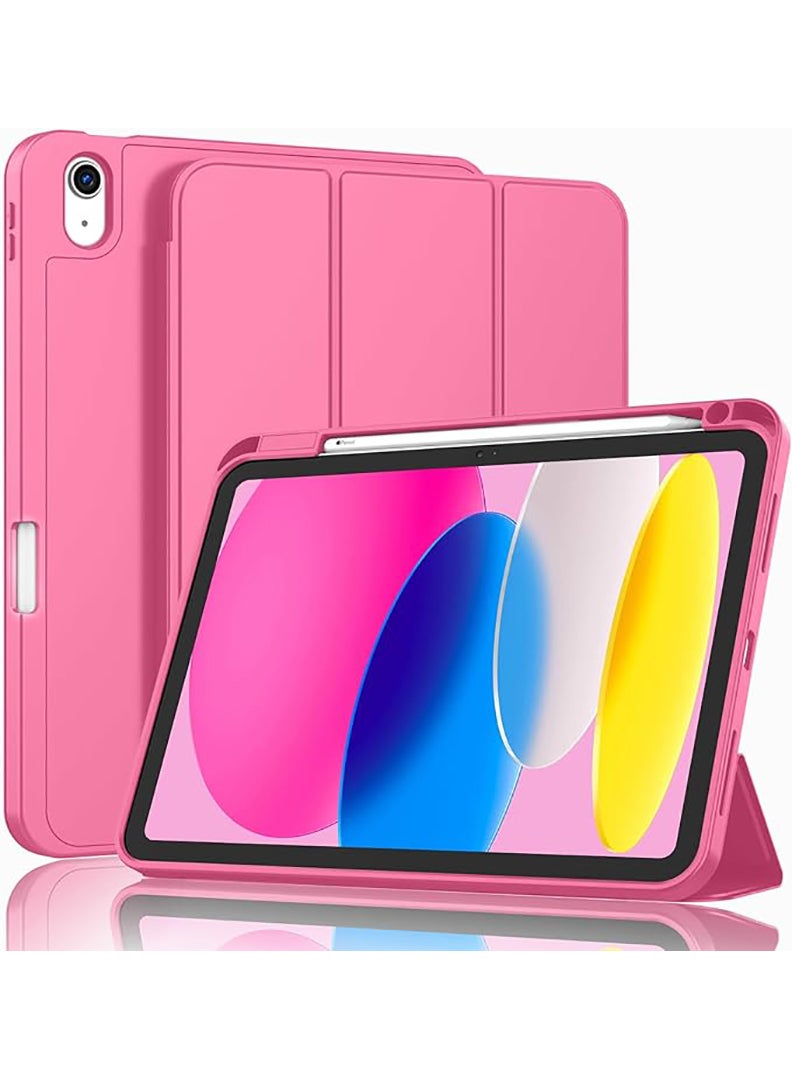 Theodor Case for iPad Air M3 2025/ M2 2024 11-Inch , iPad Air 5/4 (2022/2020 5th/4th Gen 10.9-Inch) with Pencil Holder, Slim Tablet Cover with Soft TPU Back, Auto Wake/Sleep Dark Pink  - Image 1
