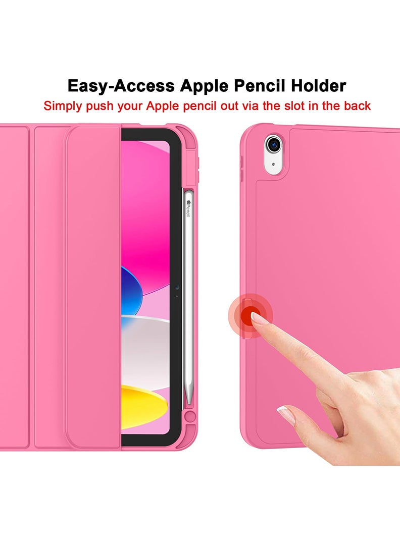 Theodor Case for iPad Air M3 2025/ M2 2024 11-Inch , iPad Air 5/4 (2022/2020 5th/4th Gen 10.9-Inch) with Pencil Holder, Slim Tablet Cover with Soft TPU Back, Auto Wake/Sleep Dark Pink  - Image 3