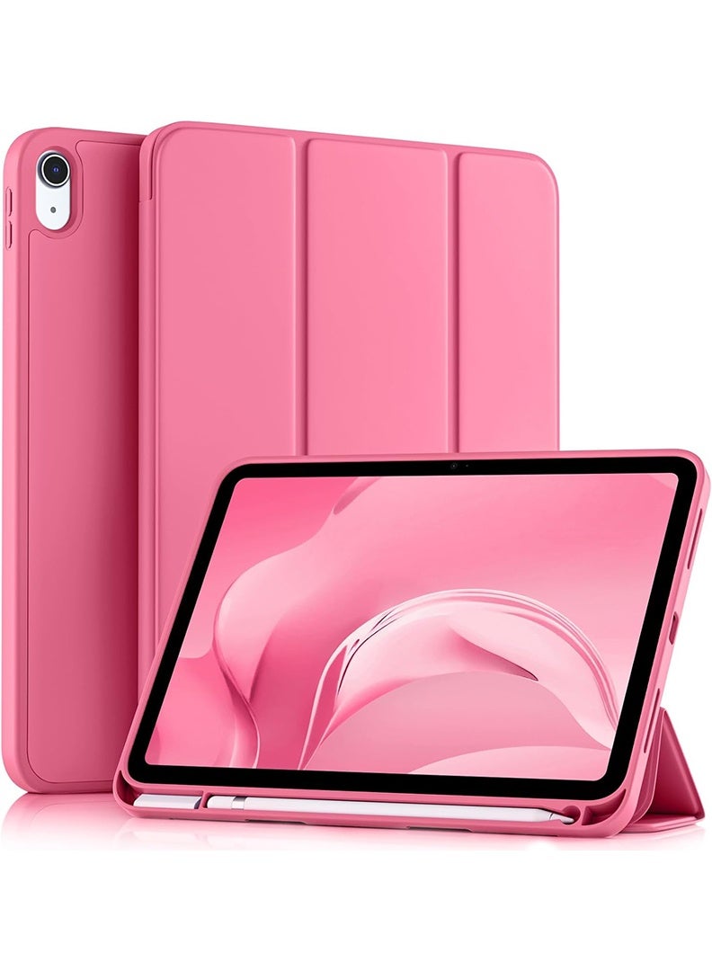 ثيودور جراب ذكي رفيع لجهاز iPad Air مقاس 11 بوصة (M4 2026/ M3 2025/ M2 2024)، غطاء ثلاثي الطي خفيف الوزن مع حامل قلم، ظهر من مادة TPU ناعمة، خاصية التشغيل/الإيقاف التلقائي، جراب واقٍ مقاوم للصدمات - وردي داكن - Image 1