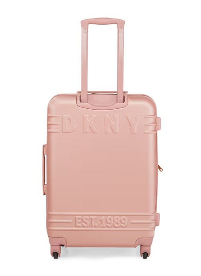 DKNY - Eclipse Hard Case Luggage Trolley For Unisex ABS Lightweight 4 Double Wheeled Suitcase With Built In TSA Type Lock DK Rose - Image 1