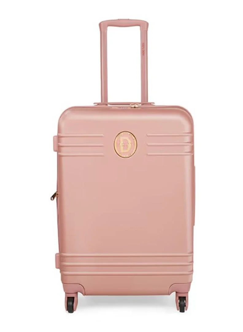 DKNY Eclipse Hard Case Luggage Trolley For Unisex ABS Lightweight 4 Double Wheeled Suitcase With Built In TSA Type Lock DK Rose