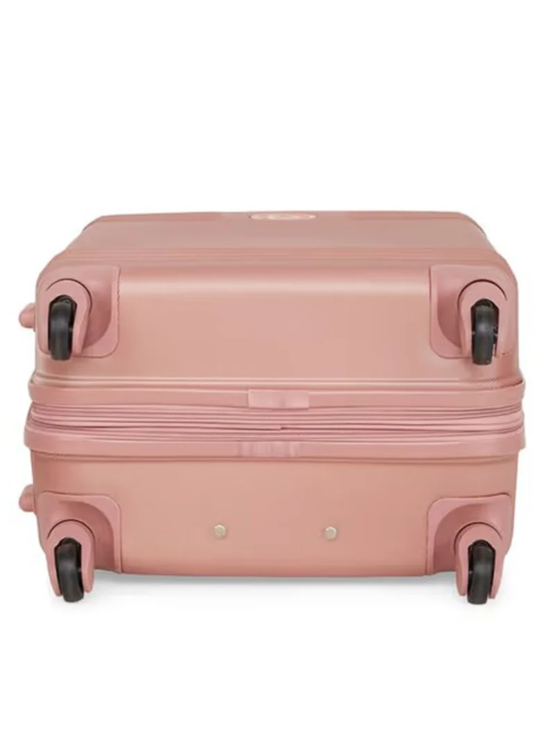 DKNY Eclipse Hard Case Luggage Trolley For Unisex ABS Lightweight 4 Double Wheeled Suitcase With Built In TSA Type Lock DK Rose