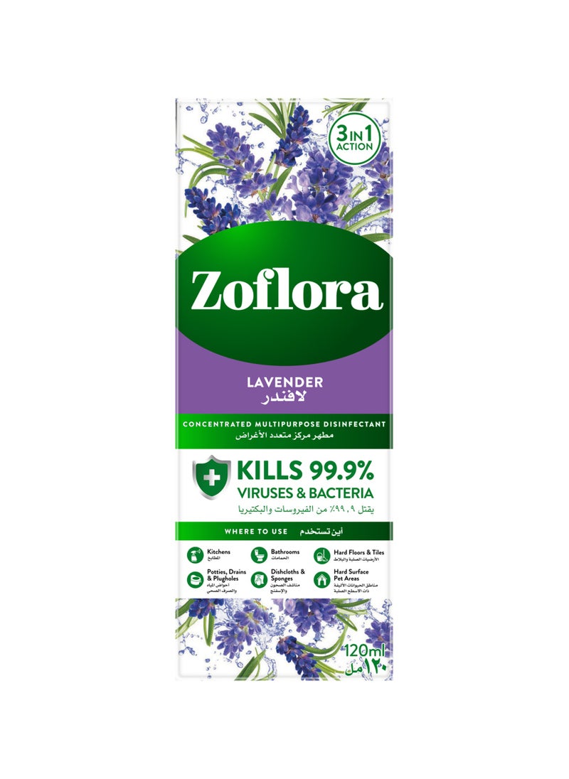 Zoflora Concentrated Disinfectant Lavender 120ml  - Image 1